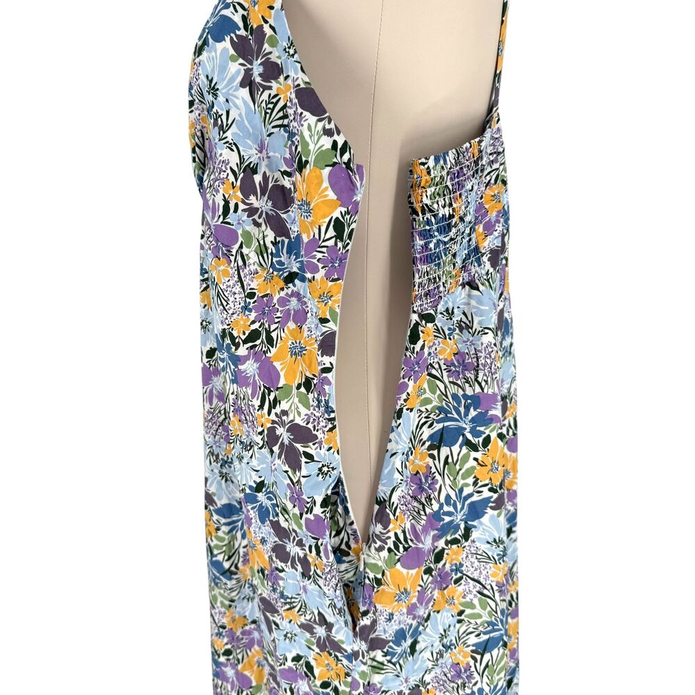 STITCH DROP Maxi Dress XL Ditsy Floral Sleeveless Smocked Pockets Side Zip Boho - Picture 8 of 15